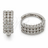 Argolla Huggie 02.267.0152.1.20 Rodio Laminado, con Zirconia Cubica Blanca, Pulido, Rodinado