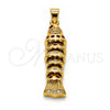 Dije Elegante 05.459.0074 Oro Laminado, Diseño de Pescado, con Zirconia Cubica Rubi y Amatista, Pulido, Tono Dorado
