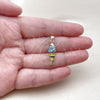 Dije Elegante 05.459.0023.3 Oro Laminado, Diseño de Pescado, Esmaltado Azul claro, Tono Dorado