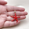 Dije Elegante 05.459.0079 Oro Laminado, Diseño de Estrella y Pescado, Esmaltado Rojo, Tono Dorado
