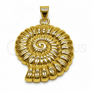 Dije Elegante 05.459.0082 Oro Laminado, Diseño de Caracol, Pulido, Tono Dorado