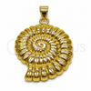 Dije Elegante 05.459.0082 Oro Laminado, Diseño de Caracol, Pulido, Tono Dorado