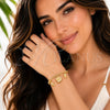 Pulsera de Dije 03.282.0016.07 Oro Laminado, Diseño de Caracol y Bola, Pulido, Tono Dorado (Grosor 03 MM, 7 Pulgadas de Largo)
