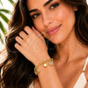 Pulsera de Dije 03.282.0019.07 Oro Laminado, Diseño de Tortuga y Corazón, con Zirconia Cubica Blanca y Micro Pave Blanca, Diamantado, Tono Dorado (Grosor 05.5 MM, 7 Pulgadas de Largo)
