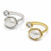 Anillo Multi Piedra 01.438.0019 Oro Laminado, con Zirconia Cubica Blanca y Perla Marfil, Pulido, Tono Dorado (Talla Unica)