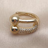 Anillo Multi Piedra 01.438.0022 Oro Laminado, con Micro Pave Blanca, Pulido, Tono Dorado (Talla Unica)