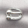 Anillo Multi Piedra 01.438.0022.1 Rodio Laminado, con Micro Pave Blanca, Pulido, Rodinado (Talla Unica)