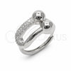 Anillo Multi Piedra 01.438.0022.1 Rodio Laminado, con Micro Pave Blanca, Pulido, Rodinado (Talla Unica)