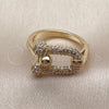 Anillo Multi Piedra 01.438.0023 Oro Laminado, con Micro Pave Blanca, Pulido, Tono Dorado (Talla Unica)