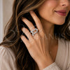 Anillo Multi Piedra 01.438.0023.1 Rodio Laminado, con Micro Pave Blanca, Pulido, Rodinado (Talla Unica)