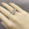 Anillo Multi Piedra 01.438.0023.1 Rodio Laminado, con Micro Pave Blanca, Pulido, Rodinado (Talla Unica)