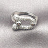 Anillo Multi Piedra 01.438.0023.1 Rodio Laminado, con Micro Pave Blanca, Pulido, Rodinado (Talla Unica)