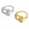 Anillo Multi Piedra 01.438.0023.1 Rodio Laminado, con Micro Pave Blanca, Pulido, Rodinado (Talla Unica)