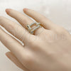Anillo Multi Piedra 01.282.0019 Oro Laminado, con Micro Pave Blanca, Pulido, Tono Dorado (Talla Unica)