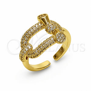 Anillo Multi Piedra 01.282.0019 Oro Laminado, con Micro Pave Blanca, Pulido, Tono Dorado (Talla Unica)