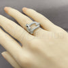 Anillo Multi Piedra 01.282.0019.1 Rodio Laminado, con Micro Pave Blanca, Pulido, Rodinado (Talla Unica)