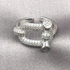 Anillo Multi Piedra 01.282.0019.1 Rodio Laminado, con Micro Pave Blanca, Pulido, Rodinado (Talla Unica)