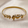 Aro Individual 07.282.0091 Oro Laminado, Diseño de Caballo de Mar, Pulido, Tono Dorado (Grosor 04.1 MM, Talla Unica)