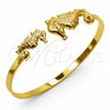 Aro Individual 07.282.0091 Oro Laminado, Diseño de Caballo de Mar, Pulido, Tono Dorado (Grosor 04.1 MM, Talla Unica)