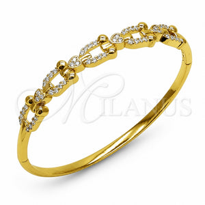 Aro Individual 07.282.0097.04 Oro Laminado, Diseño de Corazón, con Zirconia Cubica Blanca, Pulido, Tono Dorado (Grosor 08.2 MM, Talla 4 (2,25 de Diámetro))
