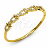 Aro Individual 07.282.0097.04 Oro Laminado, Diseño de Corazón, con Zirconia Cubica Blanca, Pulido, Tono Dorado (Grosor 08.2 MM, Talla 4 (2,25 de Diámetro))