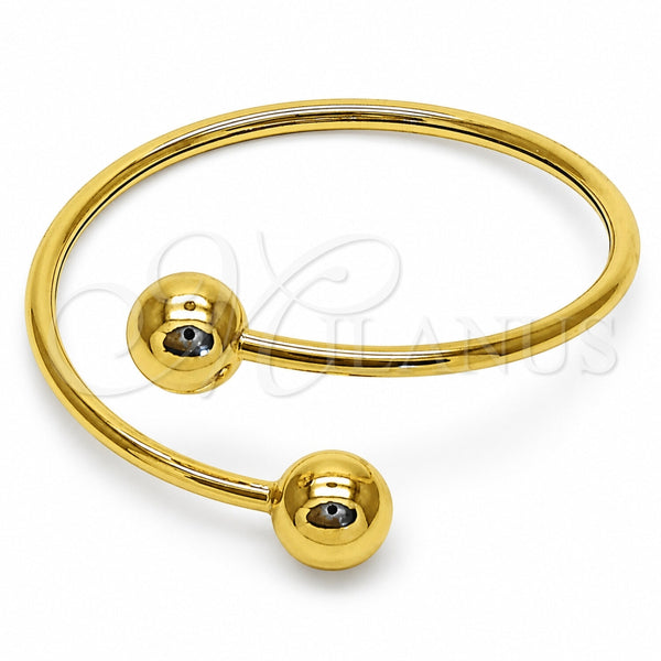 Aro Individual 07.282.0098 Oro Laminado, Diseño de Bola y Hueco, Pulido, Tono Dorado (Grosor 03.1 MM, Talla Unica)
