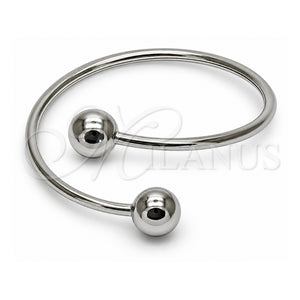 Aro Individual 07.282.0098.1 Oro Laminado Blanco, Diseño de Bola y Hueco, Pulido, Rodinado (Grosor 03.1 MM, Talla Unica)