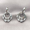 Arete Colgante 02.282.0198 Rodio Laminado, Diseño de Gota, con Zirconia Cubica Blanca, Pulido, Rodinado