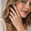 Anillo Multi Piedra 01.282.0020 Oro Laminado, Diseño de Cluster, con Zirconia Cubica Blanca, Pulido, Tono Dorado (Talla Unica)