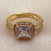 Anillo Multi Piedra 01.282.0020 Oro Laminado, Diseño de Cluster, con Zirconia Cubica Blanca, Pulido, Tono Dorado (Talla Unica)