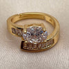 Anillo Multi Piedra 01.282.0024 Oro Laminado, Diseño de Baguette, con Zirconia Cubica Blanca, Pulido, Tono Dorado (Talla Unica)