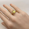 Anillo Multi Piedra 01.282.0026 Oro Laminado, Diseño de Cluster, con Zirconia Cubica Amarillo y Blanca, Pulido, Tono Dorado (Talla Unica)