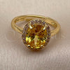 Anillo Multi Piedra 01.282.0026 Oro Laminado, Diseño de Cluster, con Zirconia Cubica Amarillo y Blanca, Pulido, Tono Dorado (Talla Unica)