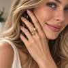 Anillo Elegante 01.282.0031 Oro Laminado, Diseño de Bola, Pulido, Tono Dorado (Talla Unica)