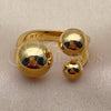 Anillo Elegante 01.282.0031 Oro Laminado, Diseño de Bola, Pulido, Tono Dorado (Talla Unica)