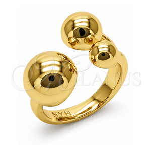 Anillo Elegante 01.282.0031 Oro Laminado, Diseño de Bola, Pulido, Tono Dorado (Talla Unica)