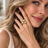 Anillo Elegante 01.282.0032 Oro Laminado, Diseño de Bola, Pulido, Tono Dorado (Talla Unica)
