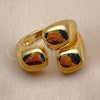 Anillo Elegante 01.282.0032 Oro Laminado, Diseño de Bola, Pulido, Tono Dorado (Talla Unica)