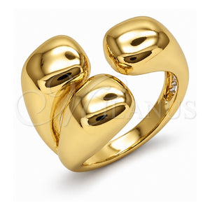 Anillo Elegante 01.282.0032 Oro Laminado, Diseño de Bola, Pulido, Tono Dorado (Talla Unica)