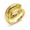 Anillo Elegante 01.282.0033 Oro Laminado, Diseño de Gota, Pulido, Tono Dorado (Talla Unica)