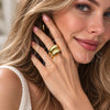 Anillo Elegante 01.282.0034 Oro Laminado, Diseño de Corazón, Pulido, Tono Dorado (Talla Unica)