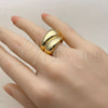 Anillo Elegante 01.282.0034 Oro Laminado, Diseño de Corazón, Pulido, Tono Dorado (Talla Unica)