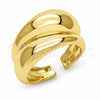 Anillo Elegante 01.282.0034 Oro Laminado, Diseño de Corazón, Pulido, Tono Dorado (Talla Unica)