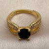 Anillo Multi Piedra 01.282.0036 Oro Laminado, Diseño de Infinito, con Zirconia Cubica Negro y Blanca, Pulido, Tono Dorado (Talla Unica)