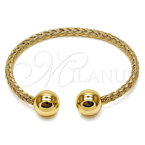 Aro Individual 07.282.0108 Oro Laminado, Diseño de Bola, Pulido, Tono Dorado (Grosor 04.8 MM, Talla Unica)
