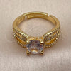 Anillo Multi Piedra 01.282.0036.1 Oro Laminado, Diseño de Infinito, con Zirconia Cubica Blanca, Pulido, Tono Dorado (Talla Unica)
