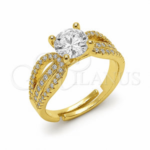 Anillo Multi Piedra 01.282.0036.1 Oro Laminado, Diseño de Infinito, con Zirconia Cubica Blanca, Pulido, Tono Dorado (Talla Unica)