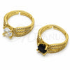 Anillo Multi Piedra 01.282.0036.1 Oro Laminado, Diseño de Infinito, con Zirconia Cubica Blanca, Pulido, Tono Dorado (Talla Unica)