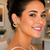Arete Dormilona 02.282.0210 Oro Laminado, Diseño de Bufalo, Pulido, Tono Dorado