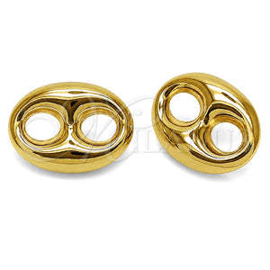 Arete Dormilona 02.282.0210 Oro Laminado, Diseño de Bufalo, Pulido, Tono Dorado